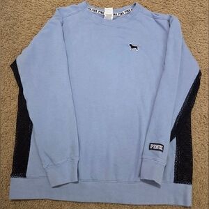 PINK Victoria's Secret Large Mesh Logo Crewneck Sweatshirt